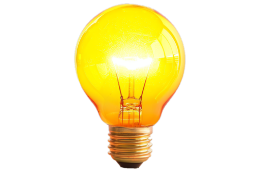 burning light bulb isolated on transparent background