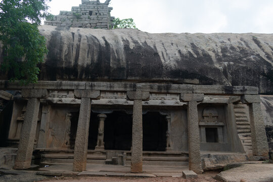 Picture of mandapa at UNESCO world heritage site of Mahabalipuram. Ajanta, Ellora, Hampi ancient stone sculpture carvings sacred pilgrimage archeology tourist, sanatan, caves, sculpture, rock
