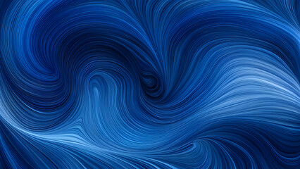 Fototapeta premium Abstract background composed of blue curves and waves, full of high-end light, blue and black tones, used for product display 