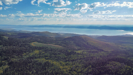 Aerial Summer Mountainscape of Bear Lake State Park Utah