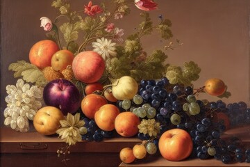 Obraz na płótnie Canvas view fresh fruit composition colorful fruits