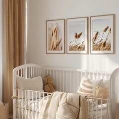 Abstract Art Display: Vibrant Painting on Bench in Living Room, high-resolution (300 dpi)