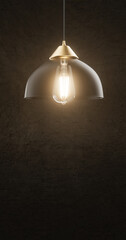 High realism Light bulb on cement background.3D illustration. - 758486374