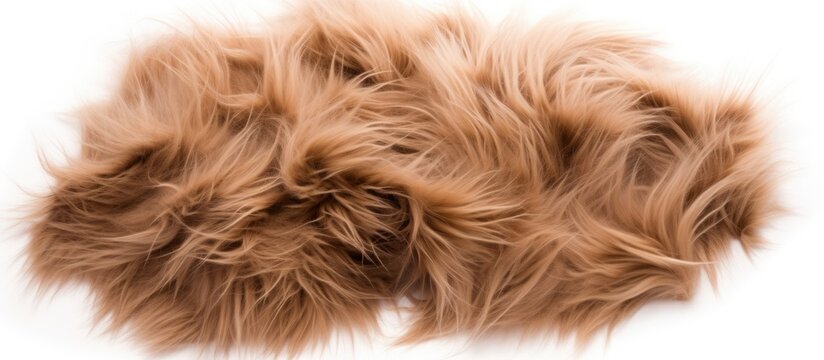 A close up of liver and fawn colored fur with whiskers and snout, belonging to a small to mediumsized carnivore of the dog breed, in the Sporting Group, on a white background