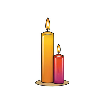 recommend clip art: Candles Hand Drawn Cartoon Style Illustration