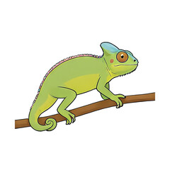 Chameleon Hand Drawn Cartoon Style Illustration