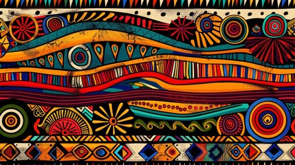 colorful vibrant pattern texture template ethic african tribal wallpaper background for web design or ads