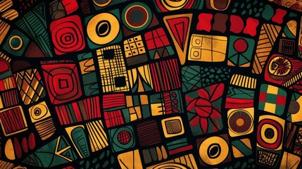 colorful vibrant pattern texture template ethic african tribal wallpaper background for web design or ads