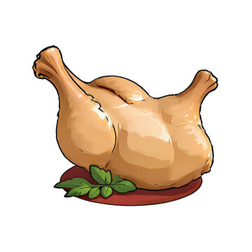 recommend clip art: Chicken Piece Hand Drawn Cartoon Style Illustration