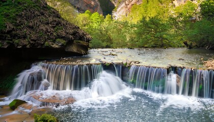 Fototapeta na wymiar Waterfalls, Lakes, and streams are seen throughout
