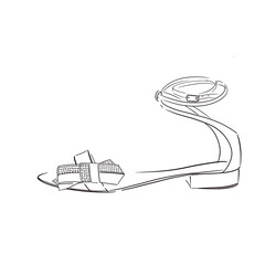 vector illustration of a shoes. Sneackers, casual, fashion shoes. Fashion design, sketch. 