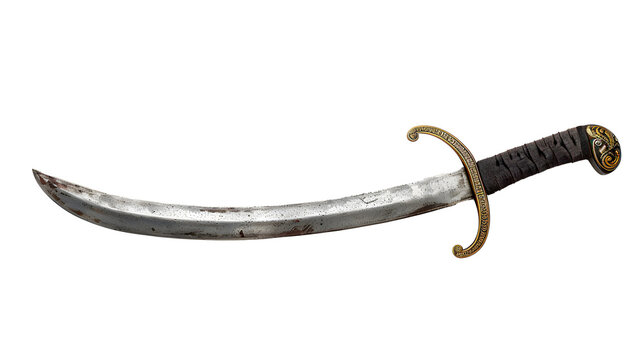 Pirate Sword Isolated On White Background Or Transparent Background 