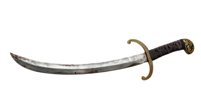 Pirate Sword Isolated On White Background Or Transparent Background 