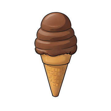 recommend clip art: Chocolate Ice Cream Hand Drawn Cartoon Style Illustration
