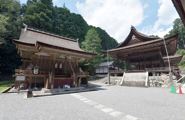 Fototapeta premium 日吉大社 樹下宮本殿と拝殿 滋賀県大津市坂本