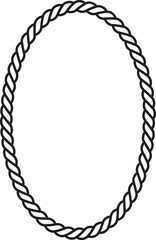 Round rope curve symbol set. Different thickness circular ropes set for decoration. Vector isolated on white.