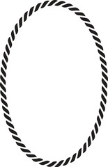 Fototapeta premium Round rope curve symbol set. Different thickness circular ropes set for decoration. Vector isolated on white.