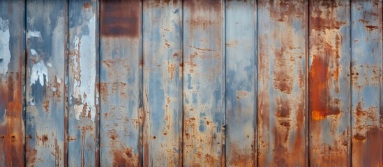 A detailed close up of a weathered wooden fence with peeling brown paint, showcasing the beauty of natural hardwood and rustic artistry