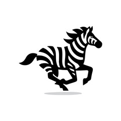 Obraz premium Zebra logo black and white illustration. Zebra logo vector
