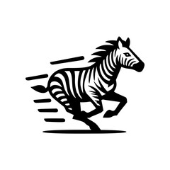 Zebra logo black and white illustration. Zebra logo vector