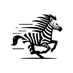 Zebra logo black and white illustration. Zebra logo vector