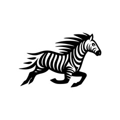 Zebra logo black and white illustration. Zebra logo vector