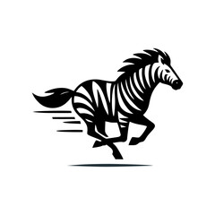 Zebra logo black and white illustration. Zebra logo vector