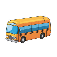 Coach Bus Hand Drawn Cartoon Style Illustration
