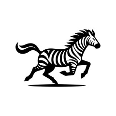 Zebra logo black and white illustration. Zebra logo vector