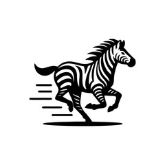 Zebra logo black and white illustration. Zebra logo vector