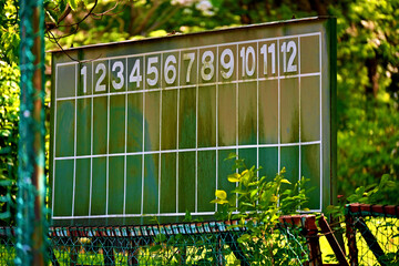 緑の中のスコアボード