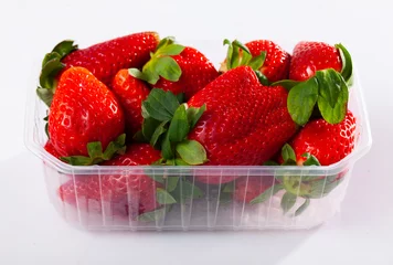 Foto op Plexiglas Ripe berries of fresh sweet strawberry in plate. Healthy vitamin food © JackF