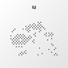 Fiji country map made from abstract halftone dot pattern