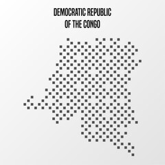 Fototapeta na wymiar Democratic Republic of Congo country map made from abstract halftone dot pattern
