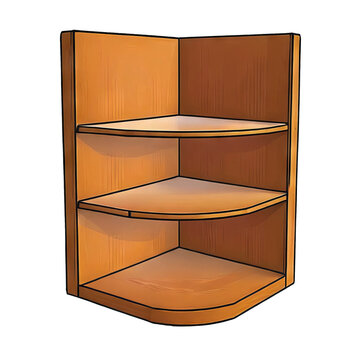recommend clip art: Corner Bookshelf Hand Drawn Cartoon Style Illustration