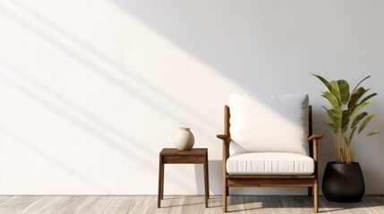 Modern Living Room Interior with Table, Chairs, and Lamp