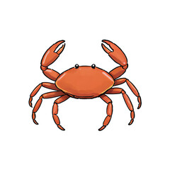 Crab Hand Drawn Cartoon Style Illustration