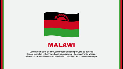 Malawi Flag Abstract Background Design Template. Malawi Independence Day Banner Social Media Vector Illustration. Malawi Cartoon