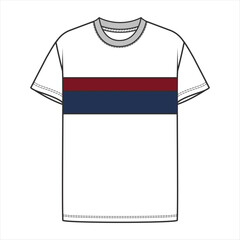  T-shirt short sleeve flat sketch men's  , Vector File