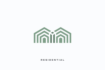 home vector logo concept real estate renovation modern structure architecture