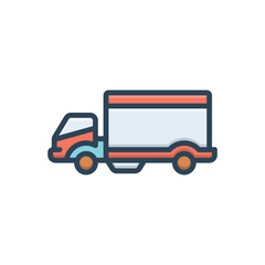 Color illustration icon for truck