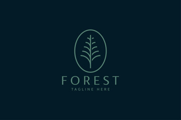 Elegant Evergreen Pine Tree Logo for Fashion Brand, Boutique, Nature, Adventure, Forest, Real Estate and Property Sign Symbol