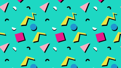 Memphis Background Retro Background With Different Color Figures