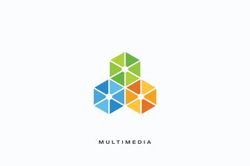 digital multimedia production vector logo