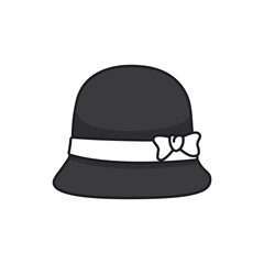 Hat icon in flat style isolated on white background. Hats symbol stock vector illustration.