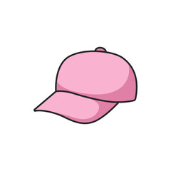 Baseball cap isolated on white background. Vector illustration in cartoon style.