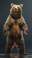 a huge grizzly bear standing tall