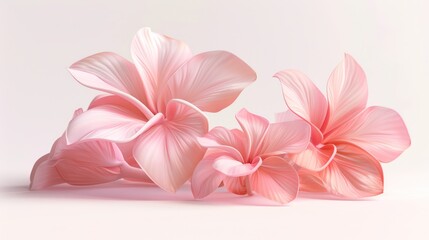 Volumetric 3D petals on a white background