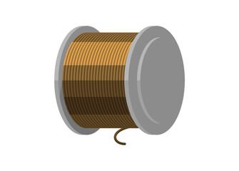 Copper wire roll. Simple flat illustration.
