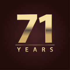 71 years for celebration events, anniversary, commemorative date. seventy one years logo